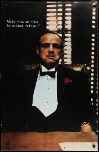 2k0131 GODFATHER 23x35 commercial poster 1970s Marlon Brando in Francis Ford Coppola crime classic!