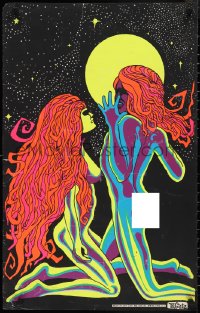 2k0139 MOON CHILDREN 21x33 commercial poster 1971 Gatz artwork of a nude man and woman under moon!