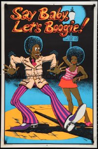 2k0146 SAY BABY LET'S BOOGIE 23x35 commercial poster 1972 African American man dancing by woman!