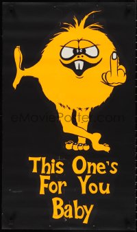 2k0153 THIS ONE'S FOR YOU BABY 18x31 commercial poster 1970s monster holding up his middle finger!