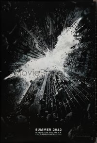 2k0927 DARK KNIGHT RISES teaser DS 1sh 2012 image of Batman's symbol in broken buildings!