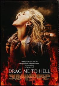 2k0946 DRAG ME TO HELL advance DS 1sh 2009 Sam Raimi horror, Lohman being dragged down into flames!