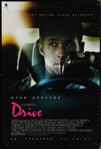2k0947 DRIVE advance 1sh 2011 cool image of Ryan Gosling in car, directed by Nicolas Winding Refn!