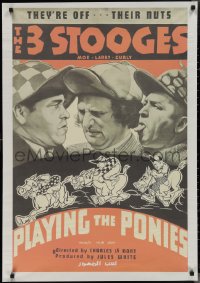 2k0355 PLAYING THE PONIES Egyptian poster R2000s wacky Three Stooges, one-sheet image!