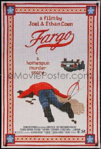 2k0977 FARGO DS 1sh 1996 a homespun murder story from Coen Brothers, Dormand, needlepoint design!