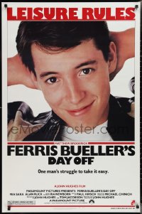 2k0979 FERRIS BUELLER'S DAY OFF 1sh 1986 c/u of Matthew Broderick in John Hughes teen classic!