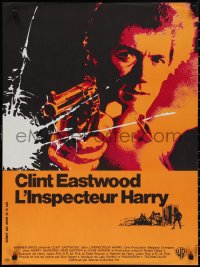 2k0386 DIRTY HARRY French 23x31 1972 cool art of Clint Eastwood w/gun, Don Siegel crime classic!