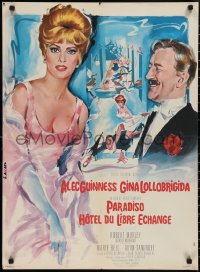 2k0397 HOTEL PARADISO French 23x31 1967 wacky Frank Frazetta art of Alec Guinness & sexy Gina Lollobrigida!