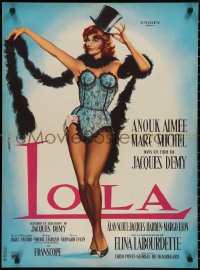 2k0400 LOLA French 23x30 1961 Jean Mascii art of sexy Anouk Aimee, Jacques Demy!