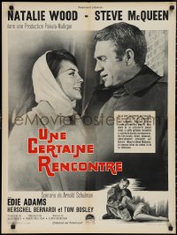 2k0401 LOVE WITH THE PROPER STRANGER French 24x32 1964 romantic close up of Natalie Wood & McQueen!