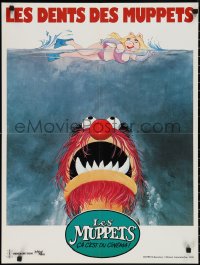 2k0407 MUPPETS GO HOLLYWOOD French 23x31 1980 Jim Henson, completely different Jaws parody art!