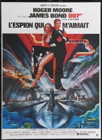 2k0447 SPY WHO LOVED ME French 16x21 R1984 art of Roger Moore as James Bond by Bob Peak!