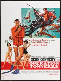 2k0449 THUNDERBALL French 16x21 R1980s art of Sean Connery as James Bond 007 by McGinnis & McCarthy!
