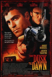 2k1001 FROM DUSK TILL DAWN DS 1sh 1995 George Clooney with smoking gun & Quentin Tarantino, vampires!