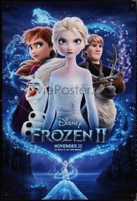 2k1004 FROZEN II advance DS 1sh 2019 Walt Disney sequel, Kristen Bell, Menzel, great cast montage!!