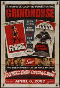 2k1025 GRINDHOUSE advance DS 1sh 2007 Rodriguez & Quentin Tarantino, Planet Terror & Death Proof!