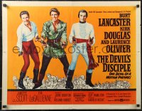 2k0766 DEVIL'S DISCIPLE style A 1/2sh 1959 Burt Lancaster, Kirk Douglas & Laurence Olivier!