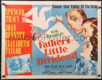 2k0773 FATHER'S LITTLE DIVIDEND style B 1/2sh 1951 art of Elizabeth Taylor, Spencer Tracy & Joan Bennett!