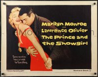 2k0783 PRINCE & THE SHOWGIRL 1/2sh 1957 Laurence Olivier nuzzles sexy Marilyn Monroe's shoulder!