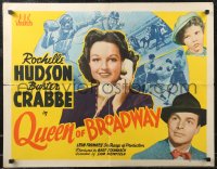 2k0784 QUEEN OF BROADWAY yellow style 1/2sh 1942 bookie Rochelle Hudson, Buster Crabbe & Mayo, rare!