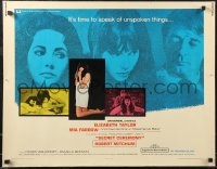 2k0789 SECRET CEREMONY 1/2sh 1968 Elizabeth Taylor, Mia Farrow, Robert Mitchum, Losey directed!