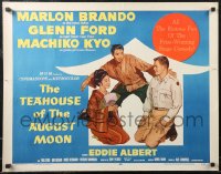 2k0796 TEAHOUSE OF THE AUGUST MOON style A 1/2sh 1956 Asian Marlon Brando, Glenn Ford & Machiko Kyo!