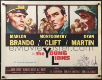 2k0804 YOUNG LIONS 1/2sh 1958 art of Nazi Marlon Brando, Dean Martin & Montgomery Clift!