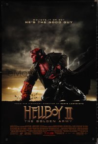2k1056 HELLBOY II: THE GOLDEN ARMY advance DS 1sh 2008 Ron Perlman is the good guy!