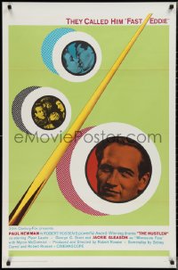 2k1070 HUSTLER 1sh R1964 Paul Newman, completely different with pool cue & images in balls!