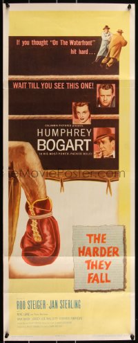 2k0734 HARDER THEY FALL insert 1956 Humphrey Bogart, Rod Steiger, cool boxing artwork!