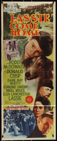 2k0738 LASSIE COME HOME insert 1943 great image of young sad Roddy McDowall & his beloved Collie!