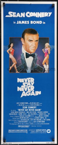 2k0746 NEVER SAY NEVER AGAIN insert 1983 art of Sean Connery as James Bond 007 by R. Obrero!