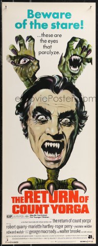 2k0747 RETURN OF COUNT YORGA insert 1971 Robert Quarry, AIP vampires, wild monster art!