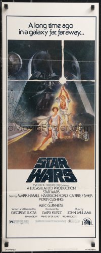 2k0750 STAR WARS insert 1977 George Lucas classic, iconic Tom Jung art of Vader over Luke & Leia!
