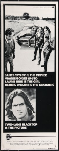 2k0755 TWO-LANE BLACKTOP insert 1971 James Taylor is the driver, Warren Oates is GTO, Laurie Bird
