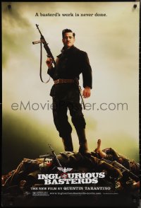 2k1085 INGLOURIOUS BASTERDS teaser DS 1sh 2009 Tarantino, Brad Pitt as Aldo Raine on body pile!