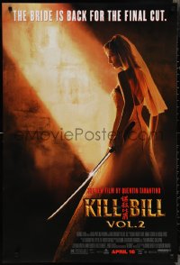 2k1123 KILL BILL: VOL. 2 advance DS 1sh 2004 bride Uma Thurman with katana, Quentin Tarantino!