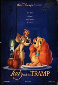 2k1128 LADY & THE TRAMP DS 1sh R1997 Walt Disney romantic canine dog classic cartoon!