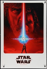 2k1129 LAST JEDI teaser DS 1sh 2017 Star Wars, incredible sci-fi image of Hamill, Driver & Ridley!