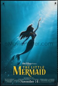 2k1148 LITTLE MERMAID advance DS 1sh R1997 Ariel swimming to the surface, Disney underwater cartoon!
