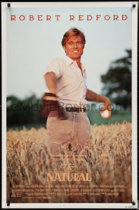 2k1202 NATURAL int'l 1sh 1984 Barry Levinson, best image of Robert Redford throwing baseball!