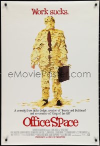 2k1215 OFFICE SPACE advance DS 1sh 1999 directed by Mike Judge, Stephen Root covered in post-its!
