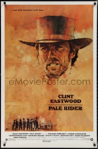 2k1224 PALE RIDER 1sh 1985 close-up artwork of cowboy Clint Eastwood by C. Michael Dudash!