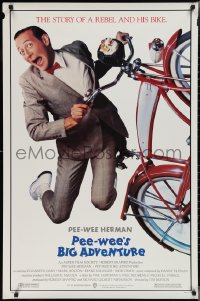 2k1227 PEE-WEE'S BIG ADVENTURE 1sh 1985 Tim Burton, best image of Paul Reubens & his beloved bike!