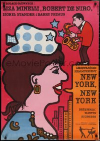 2k0532 NEW YORK NEW YORK Polish 27x38 1978 Mlodozeniec art of De Niro & singing Liza Minnelli!