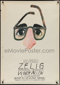 2k0544 ZELIG Polish 27x38 1985 wacky Woody Allen mockumentary, best art by Wiktor Sadowski!