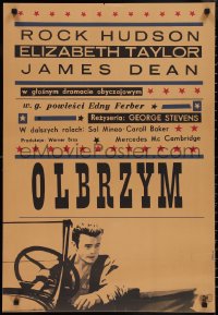 2k0467 GIANT Polish 23x33 1964 Hibner art of James Dean, directed by George Stevens!