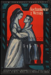 2k0479 LOVERS OF VERONA Polish 23x34 1958 Andre Cayatte's Les Amants de Verone, Maciej Hibner art!