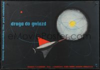 2k0510 ROAD TO THE STARS Polish 16x23 1958 rocket spaceship art by Liliana Baczewska, ultra rare!