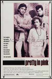 2k1243 PRETTY IN PINK 1sh 1986 great portrait of Molly Ringwald, Andrew McCarthy & Jon Cryer!